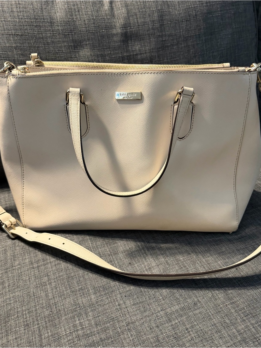 Kate Spade Cream Satchel Tote Bag